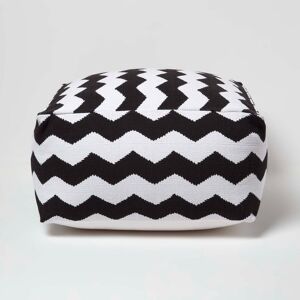 Homescapes Black and White Chevron Style Bean Footstool - Footstool Homescapes Black and White Chevron Style Bean Footstool - Footstool