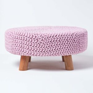 Homescapes Pink Cotton Round Footstool - Footstool Homescapes Pink Cotton Round Footstool - Footstool