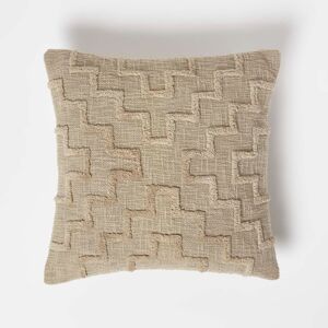 Homescapes Geometric Square Beige Tufted Cotton Cushion 45 x 45 cm Homescapes Geometric Square Beige Tufted Cotton Cushion 45 x 45 cm