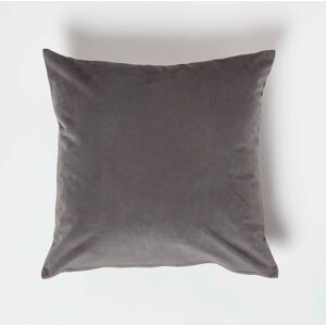 Homescapes Grey Velvet Cushion 45 x 45 cm with Cushion Insert Homescapes Grey Velvet Cushion 45 x 45 cm with Cushion Insert