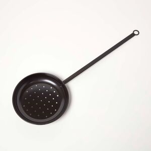 Homescapes Black Carbon Steel Chestnut Roasting Pan Homescapes Black Carbon Steel Chestnut Roasting Pan