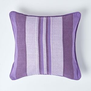 Homescapes Cotton Striped Mauve Cushion Cover Morocco , 45 x 45 cm Homescapes Cotton Striped Mauve Cushion Cover Morocco , 45 x 45 cm