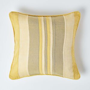 Homescapes Cotton Striped Yellow Cushion Cover Morocco , 45 x 45 cm Homescapes Cotton Striped Yellow Cushion Cover Morocco , 45 x 45 cm