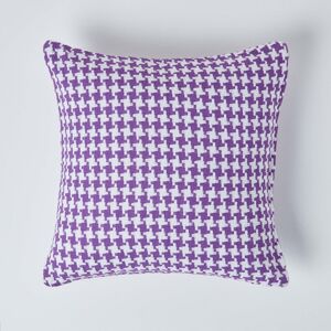 Homescapes Purple Houndstooth Cotton Cushion Cover - 60cm x 60cm Homescapes Purple Houndstooth Cotton Cushion Cover - 60cm x 60cm
