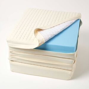 Homescapes Cotton Orthopaedic Foam 3 Seater Booster Cushion Cover, 150 x 50 cm, Cream, 100% Cotton Cover, Zip Closure, Machine Washable Homescapes Cotton Orthopaedic Foam 3 Seater Booster Cushion Cover, 150 x 50 cm, Cream, 100% Cotton Cover, Zip Closure, Machine Washable