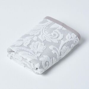 Homescapes Beige Hand Towel 600 GSM Cotton with White Damask Pattern Homescapes Beige Hand Towel 600 GSM Cotton with White Damask Pattern