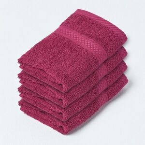 Homescapes Burgundy Face Towel 100 % Turkish Cotton, Set of 4 Homescapes Burgundy Face Towel 100 % Turkish Cotton, Set of 4