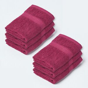 Homescapes Burgundy Face Towel 100 % Turkish Cotton, Set of 6 Homescapes Burgundy Face Towel 100 % Turkish Cotton, Set of 6