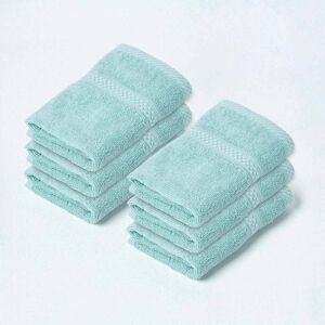 Homescapes Sea Green Face Towel 100 % Turkish Cotton, Set of 6 Homescapes Sea Green Face Towel 100 % Turkish Cotton, Set of 6