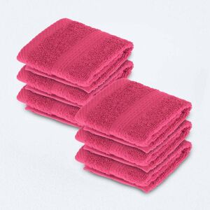 Homescapes Dark Pink Face Cloth 100 % Turkish Cotton, Set of 6 Homescapes Dark Pink Face Cloth 100 % Turkish Cotton, Set of 6