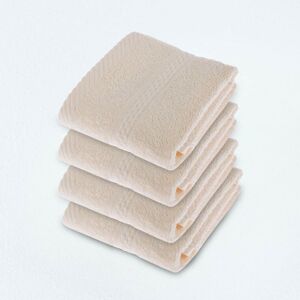 Homescapes Cream Face Cloth 100% Turkish Cotton, Set of 4 Homescapes Cream Face Cloth 100% Turkish Cotton, Set of 4