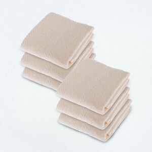 Homescapes Cream Face Cloth 100% Turkish Cotton, Set of 6 Homescapes Cream Face Cloth 100% Turkish Cotton, Set of 6