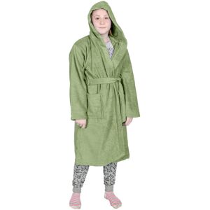 Homescapes Green 100% Combed Egyptian Cotton Hooded Kids Bathrobe, Small Homescapes Green 100% Combed Egyptian Cotton Hooded Kids Bathrobe, Small