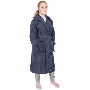 Homescapes Navy Blue 100% Combed Egyptian Cotton Hooded Kids Bathrobe, Small Homescapes Navy Blue 100% Combed Egyptian Cotton Hooded Kids Bathrobe, Small