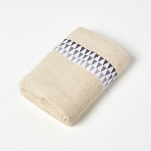 Homescapes Beige Hand Towel Geometric 100% Cotton Towel Homescapes Beige Hand Towel Geometric 100% Cotton Towel