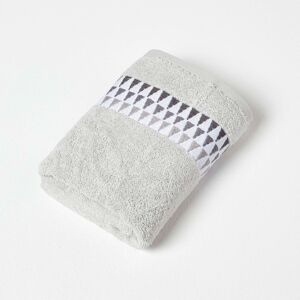 Homescapes Grey Hand Towel Geometric 100% Cotton Towel Homescapes Grey Hand Towel Geometric 100% Cotton Towel