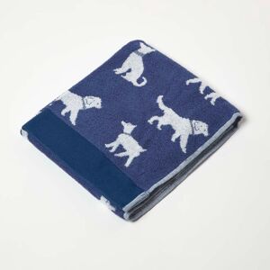 Homescapes Navy Blue Dog Pattern 100% Cotton Hand Towel, 50 x 85 cm Homescapes Navy Blue Dog Pattern 100% Cotton Hand Towel, 50 x 85 cm