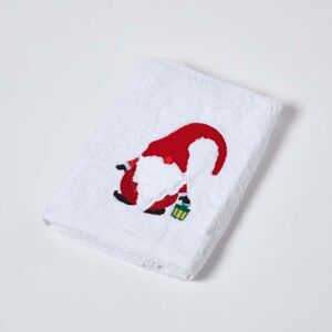 Homescapes 100% Turkish Cotton Gonk Embroidered Hand Towel, 70 x 50 cm, White, Red, Festive, Super Absorbent, OEKO-TEX Certified Homescapes 100% Turkish Cotton Gonk Embroidered Hand Towel, 70 x 50 cm, White, Red, Festive, Super Absorbent, OEKO-TEX Certified