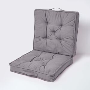 Homescapes Cotton Travel Support Booster Cushion, 50 x 50 cm, Grey, 100% Cotton Cover, Carry handle, Premium High Density Filling Homescapes Cotton Travel Support Booster Cushion, 50 x 50 cm, Grey, 100% Cotton Cover, Carry handle, Premium High Density Filling