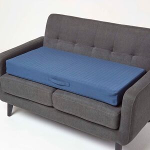 Homescapes Cotton Orthopaedic Foam 2 Seater Booster Cushion Firm 10cm Thick Pad, 100 x 50 cm, Navy Blue, 100% Cotton Cover, Machine Washable Homescapes Cotton Orthopaedic Foam 2 Seater Booster Cushion Firm 10cm Thick Pad, 100 x 50 cm, Navy Blue, 100% Cotton Cover, Machine Washable