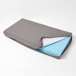 Homescapes Cotton Orthopaedic Foam 2 Seater Booster Cushion Cover, 100 x 50 cm, Grey, 100% Cotton Cover, Zip Closure, Machine Washable Homescapes Cotton Orthopaedic Foam 2 Seater Booster Cushion Cover, 100 x 50 cm, Grey, 100% Cotton Cover, Zip Closure, Machine Washable