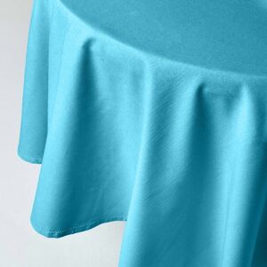 Homescapes 178 cm Round Blue Cotton Tablecloth - Tablecloth Homescapes 178 cm Round Blue Cotton Tablecloth - Tablecloth