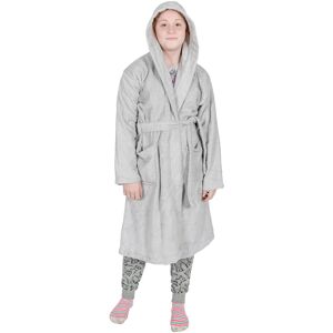 Homescapes Silver Grey 100% Combed Egyptian Cotton Hooded Kids Bathrobe, Small Homescapes Silver Grey 100% Combed Egyptian Cotton Hooded Kids Bathrobe, Small