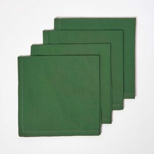 Homescapes Christmas Dark Green Cotton Fabric 4 Napkins Set Homescapes Christmas Dark Green Cotton Fabric 4 Napkins Set