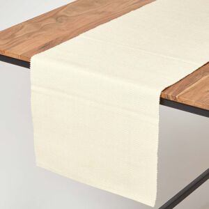 Homescapes Cotton Plain Cream Table Runner Homescapes Cotton Plain Cream Table Runner
