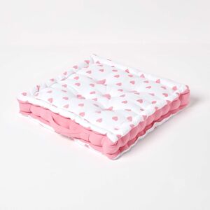 Homescapes 100% Cotton Heart Floor Cushion, 50 x 50 x 10 cm, Pink, OEKO-TEX Certified, Handcrafted, 20 x 20 x 4" Homescapes 100% Cotton Heart Floor Cushion, 50 x 50 x 10 cm, Pink, OEKO-TEX Certified, Handcrafted, 20 x 20 x 4"