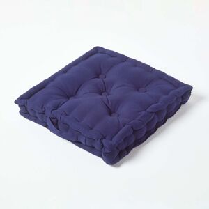 Homescapes Navy Blue Cotton Floor Cushion - Floor Cushion Homescapes Navy Blue Cotton Floor Cushion - Floor Cushion