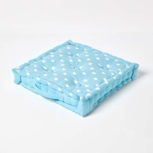 Homescapes 100% Cotton Stars Floor Cushion, 50 x 50 x 10 cm, Blue, OEKO-TEX Certified, Handcrafted, 20 x 20 x 4" Homescapes 100% Cotton Stars Floor Cushion, 50 x 50 x 10 cm, Blue, OEKO-TEX Certified, Handcrafted, 20 x 20 x 4"
