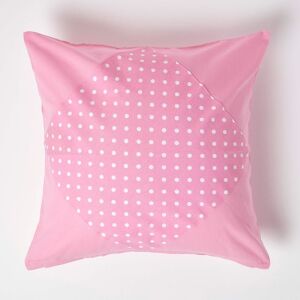Homescapes Pink Polka Cotton Cushion Cover - Cushions Homescapes Pink Polka Cotton Cushion Cover - Cushions