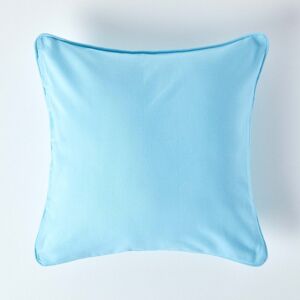 Homescapes Cotton Plain Blue Cushion Cover, 60 x 60 cm Homescapes Cotton Plain Blue Cushion Cover, 60 x 60 cm