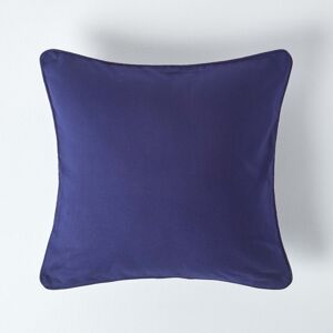 Homescapes Cotton Plain Navy Blue Cushion Cover, 60 x 60 cm Homescapes Cotton Plain Navy Blue Cushion Cover, 60 x 60 cm