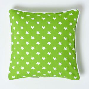 Homescapes Cotton Green Stars Cushion Cover, 45 x 45 cm Homescapes Cotton Green Stars Cushion Cover, 45 x 45 cm