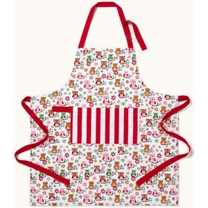 Homescapes Cotton Owls Red Blue Unisex Apron - Apron Homescapes Cotton Owls Red Blue Unisex Apron - Apron
