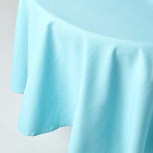 Homescapes Plain Cotton Blue Tablecloth, 70 Inches Round Homescapes Plain Cotton Blue Tablecloth, 70 Inches Round