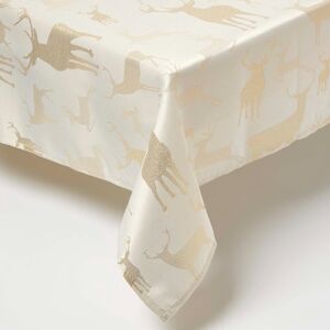 Homescapes Gold Stag Christmas Table Cloth, 132 x 228 cm Homescapes Gold Stag Christmas Table Cloth, 132 x 228 cm