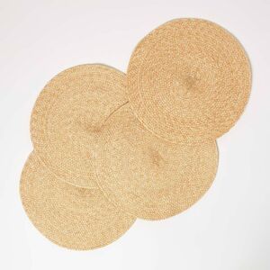 Homescapes Gold Woven Placemats Set of 4, 40 cm Round Homescapes Gold Woven Placemats Set of 4, 40 cm Round