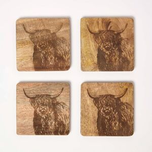 Homescapes Wooden coasters Deer, Table decoration coasters Homescapes Wooden coasters Deer, Table decoration coasters