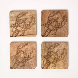 Homescapes Wooden Coasters Lobster, Table Decoration Coasters Homescapes Wooden Coasters Lobster, Table Decoration Coasters