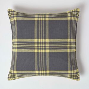 Homescapes Grey & Yellow Tartan Pattern Cushion Cover, 60 x 60 cm Homescapes Grey & Yellow Tartan Pattern Cushion Cover, 60 x 60 cm