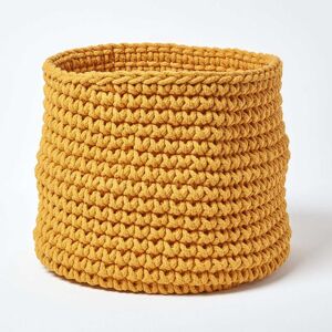 Homescapes Yellow Cotton Knitted Storage Basket - Storage Basket Homescapes Yellow Cotton Knitted Storage Basket - Storage Basket