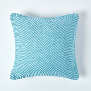 Homescapes Cotton Teal Halden Chevron Cushion Cover, 45 x 45 cm Homescapes Cotton Teal Halden Chevron Cushion Cover, 45 x 45 cm