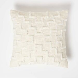 Homescapes Geometric Square Natural Tufted Cotton Cushion 45 x 45 cm Homescapes Geometric Square Natural Tufted Cotton Cushion 45 x 45 cm