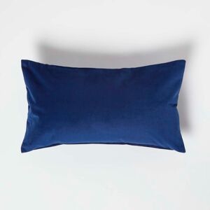 Homescapes Navy Velvet Cushion 30 x 50 cm Bolster Cushion with Insert Homescapes Navy Velvet Cushion 30 x 50 cm Bolster Cushion with Insert