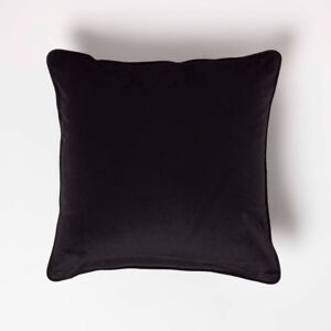 Homescapes Black Velvet Cushion - Square 46x46 cm Homescapes Black Velvet Cushion - Square 46x46 cm