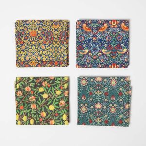 Homescapes Set of 4 Yellow William Morris Fat Quarters Homescapes Set of 4 Yellow William Morris Fat Quarters