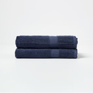 Homescapes Navy Blue Bath Towel Set of 2 Turkish Cotton Homescapes Navy Blue Bath Towel Set of 2 Turkish Cotton